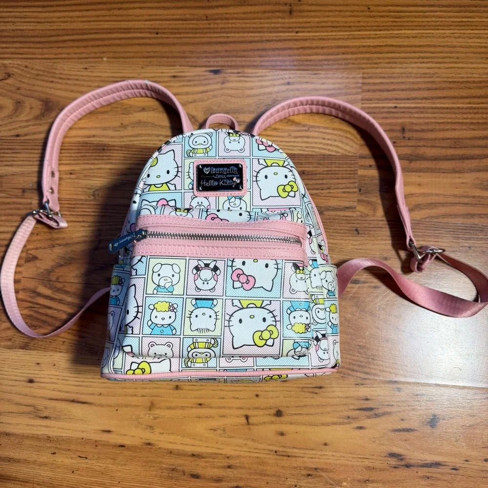 Loungefly Hello Kitty Comic Grid Mini Backpack Pink Pastel Sanrio Bag